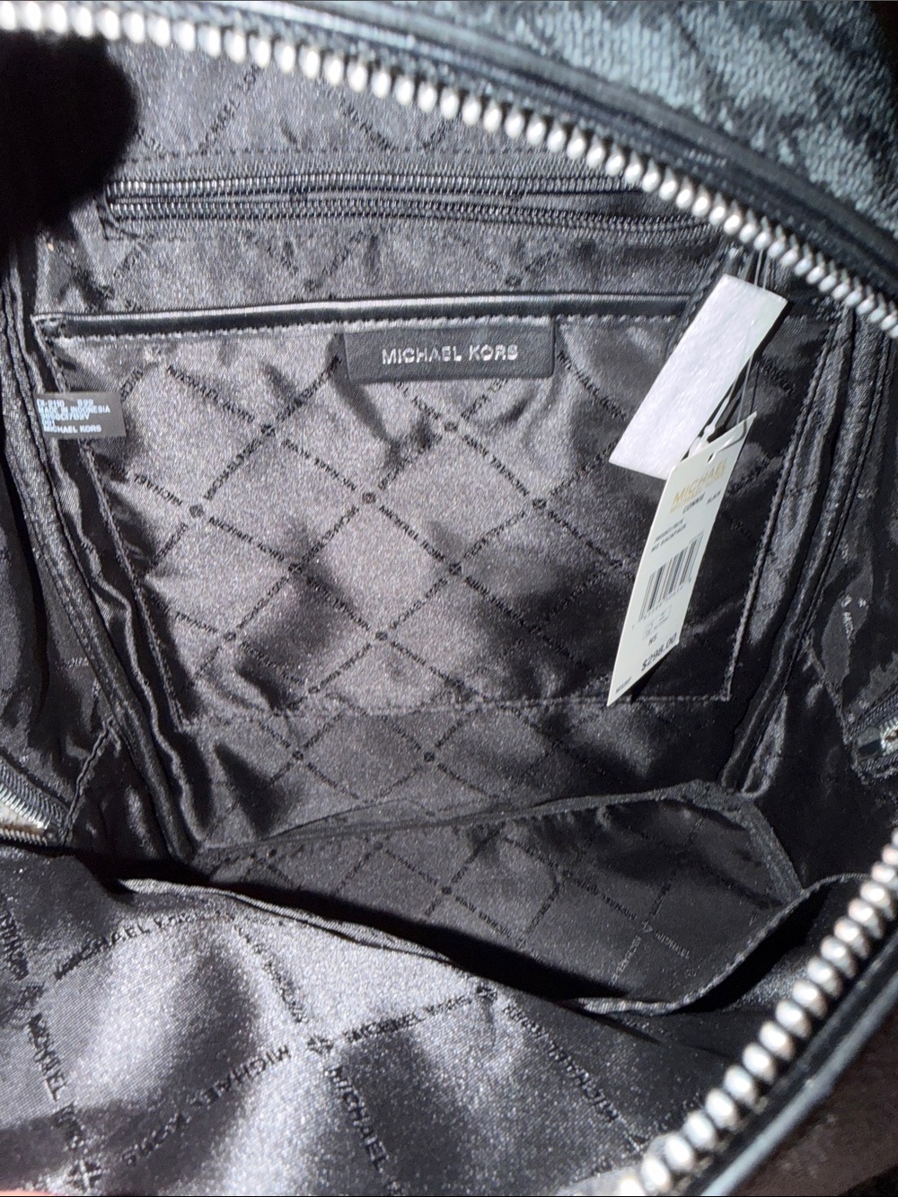 Michael Kors Gray and Black MK Monogram Connie Backpack - Picture 3 of 7